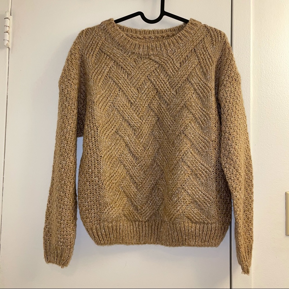 Brown Cable Knit Sweater